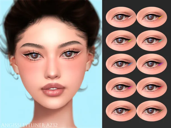Mix Eyeliner A232 by ANGISSI - The Sims 4 Custom Content