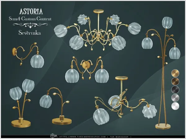 Alpha Astoria lighting set by Severinka_ - The Sims 4 Custom Content