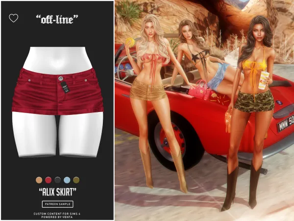 Alpha off line Alix skirt sample - The Sims 4 Custom Content