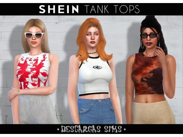 Alpha Shein Tank Tops - The Sims 4 Custom Content