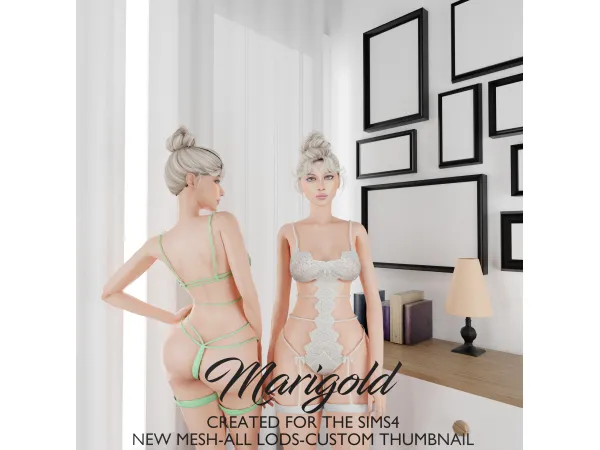 Alpha MARIGOLD PRETTY SET by Marigoldsims - The Sims 4 Custom Content