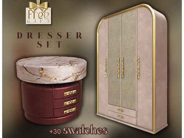 Alpha Chicspace dresser set - The Sims 4 Custom Content