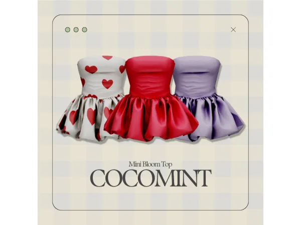 Alpha [cocomint] Mini Bloom Top Undressable - The Sims 4 Custom Content