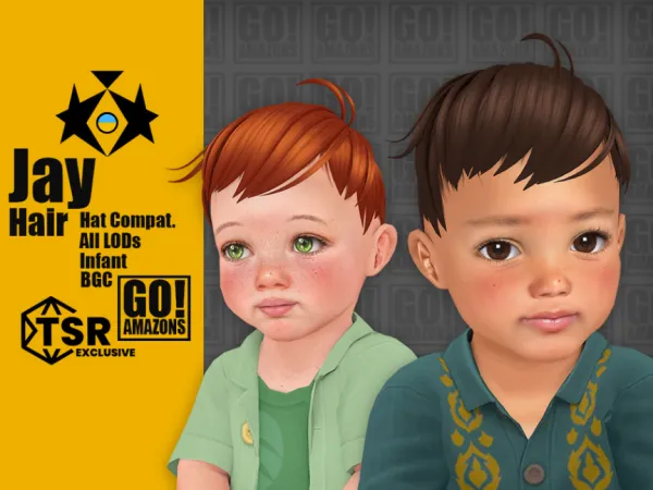 Maxis Match Jay Hair by GoAmazons - The Sims 4 Custom Content