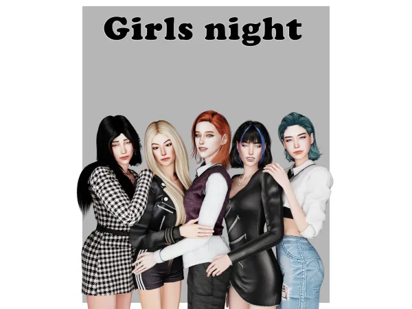 Mix Girls night by Meow_creator - The Sims 4 Custom Content