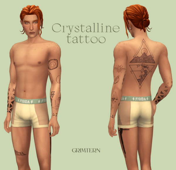 Mix CRYSTALLINE tattoo by simsfinds - The Sims 4 Custom Content