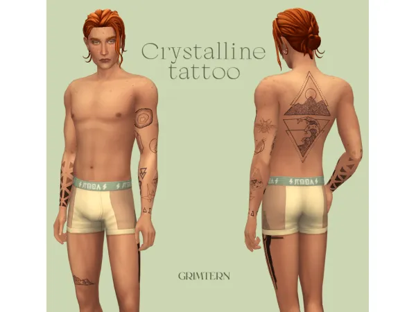 Mix CRYSTALLINE tattoo - The Sims 4 Custom Content