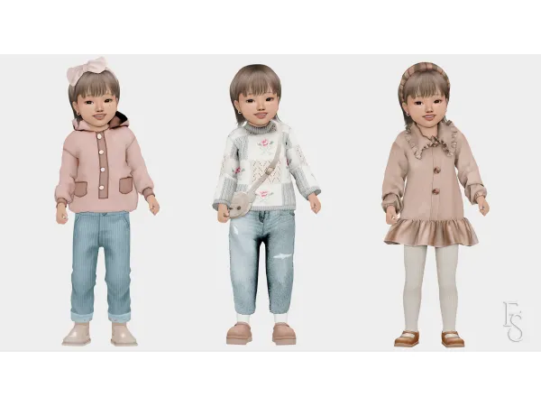 Alpha Soft Autumnal Toddler Lookbook by farfallasims - The Sims 4 Custom Content