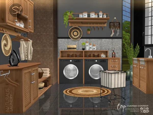 Alpha Naturalis Laundry [Washer Area] by SIMcredible - The Sims 4 Custom Content