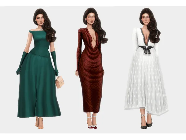 Maxis Match Formal Holiday Party Lookbook by farfallasims - The Sims 4 Custom Content