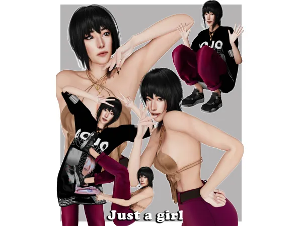 Mix Just a girl by Meow_creator - The Sims 4 Custom Content