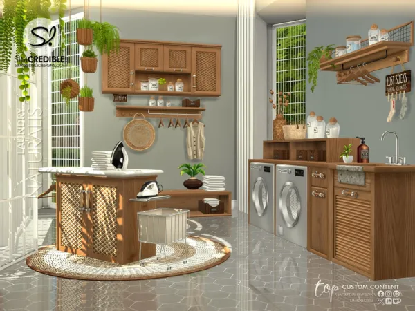 Alpha Naturalis Laundry [Ironing Station] by SIMcredible - The Sims 4 Custom Content