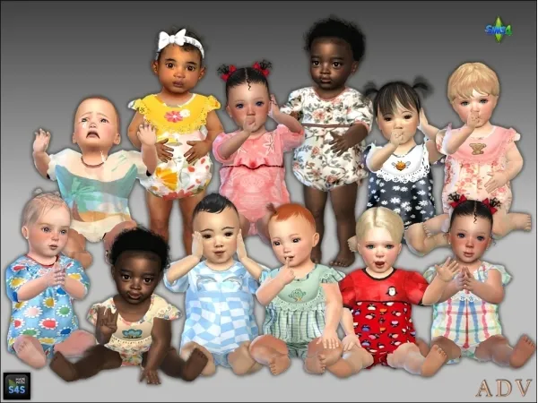 Mix Onesies for infants - The Sims 4 Custom Content