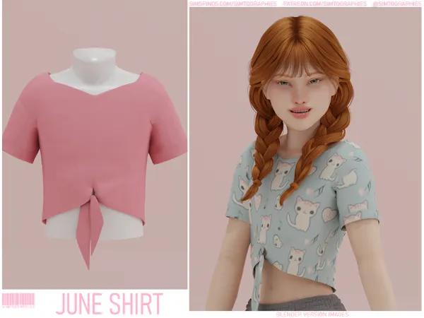Alpha June Shirt - The Sims 4 Custom Content