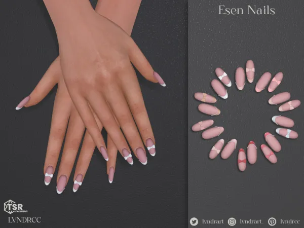 Maxis Match Esen Nails by LVNDRCC - The Sims 4 Custom Content