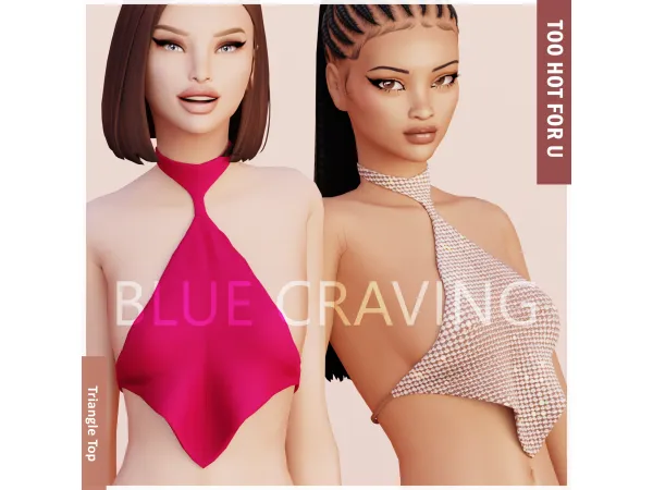 Maxis Match Blue Craving Triangle Top - The Sims 4 Custom Content