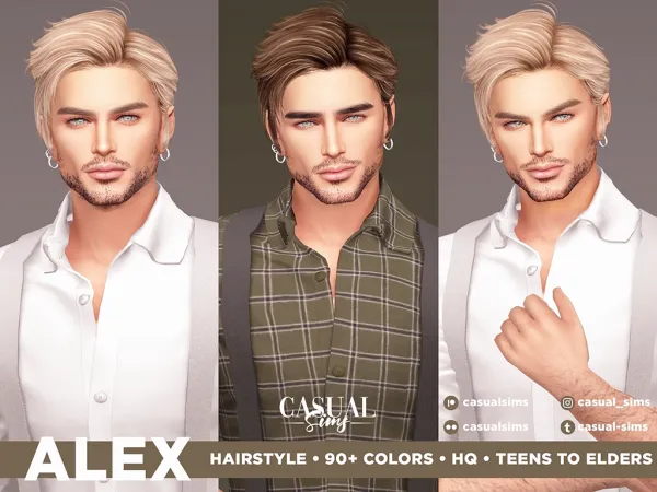 Alpha Alex Hairstyle [simsfinds] - The Sims 4 Custom Content