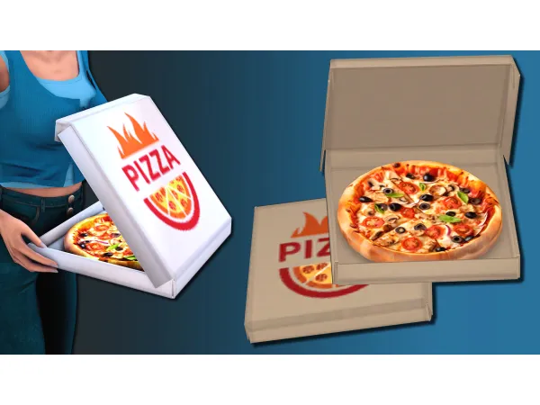 Mix PIZZA BOXES STIGMATA SET by NataliS - The Sims 4 Custom Content