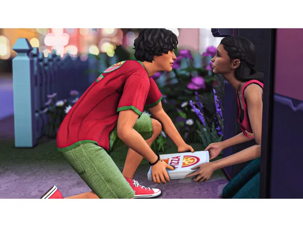 Maxis Match Pizza delivery by Simmireen - The Sims 4 Custom Content