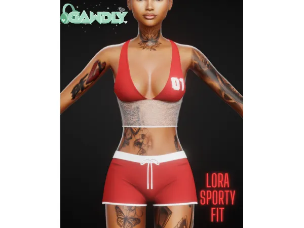 Alpha Lora Sporty Fit by Gawdlygames - The Sims 4 Custom Content