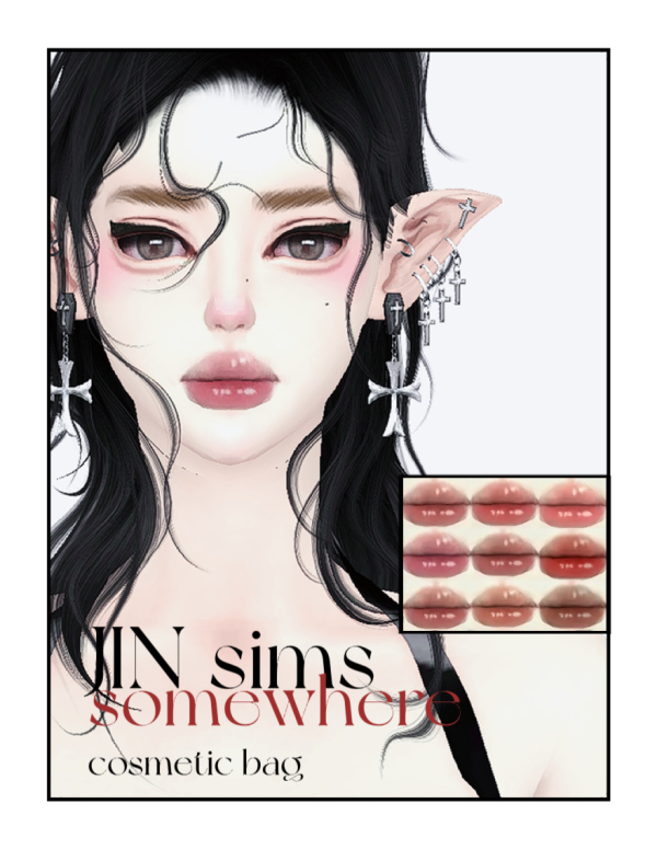 Maxis Match JIN sims Mirror Lipstick Eyeliner (with mole) by simsfinds - The Sims 4 Custom Content