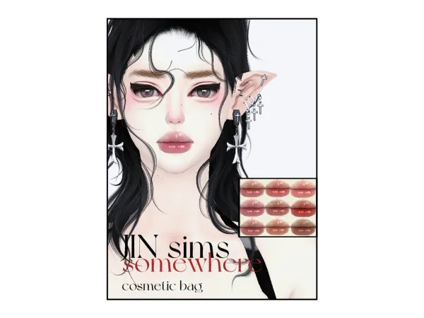 u3010JIN simsu3011 Mirror Lipstick, Eyeliner (with mole)