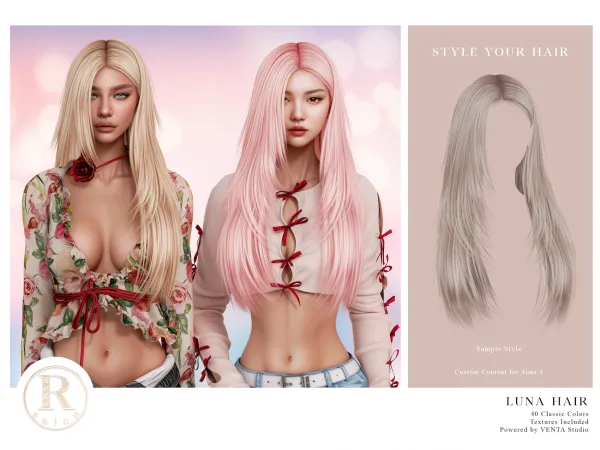 Alpha RAMA Luna Hair Sample - The Sims 4 Custom Content