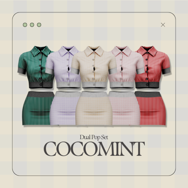 Alpha [cocomint] Dual Pop Set by cocomint - The Sims 4 Custom Content