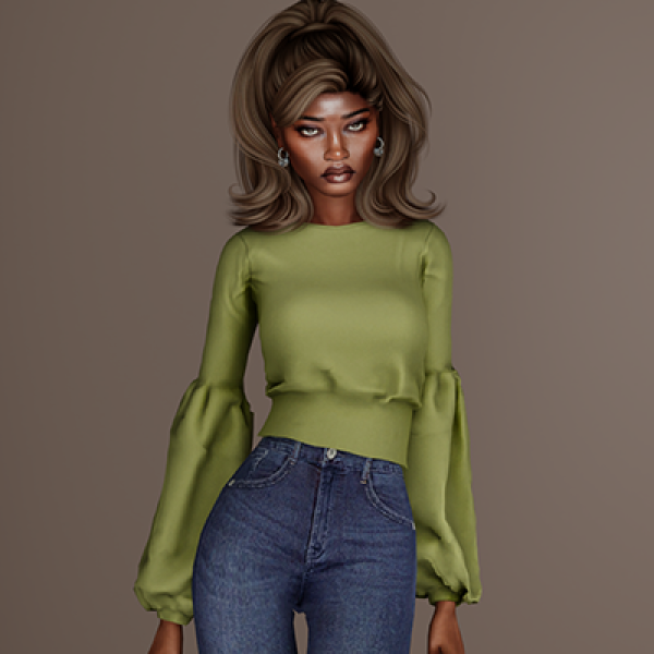 Alpha Ava Top by belonka - The Sims 4 Custom Content
