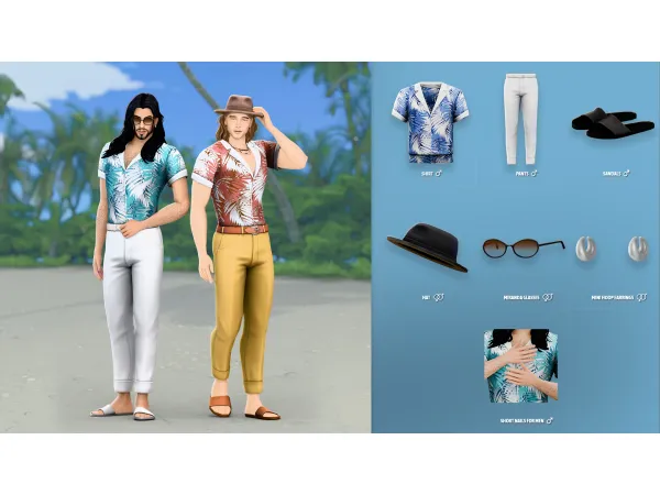 Maxis Match BAHAMAS MALE SET 1 ModCo Studios - The Sims 4 Custom Content