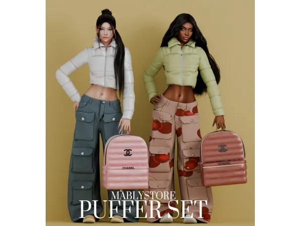 Alpha PUFFER SET by Mably - The Sims 4 Custom Content