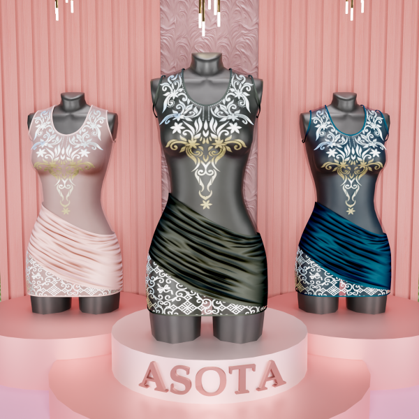 Alpha [ASOTA OFFICIAL] Jullie Dress by asotaofficial - The Sims 4 Custom Content