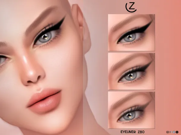 Mix EYELINER Z80 by ZENX - The Sims 4 Custom Content