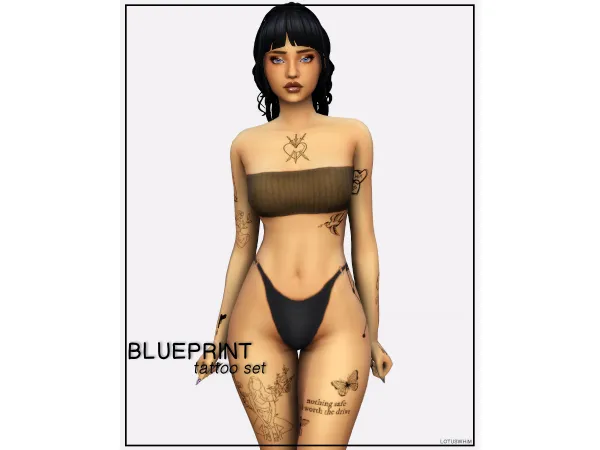 Mix Blueprint Tattoo Set - The Sims 4 Custom Content