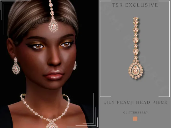 Alpha Lily Peach Head Piece - The Sims 4 Custom Content