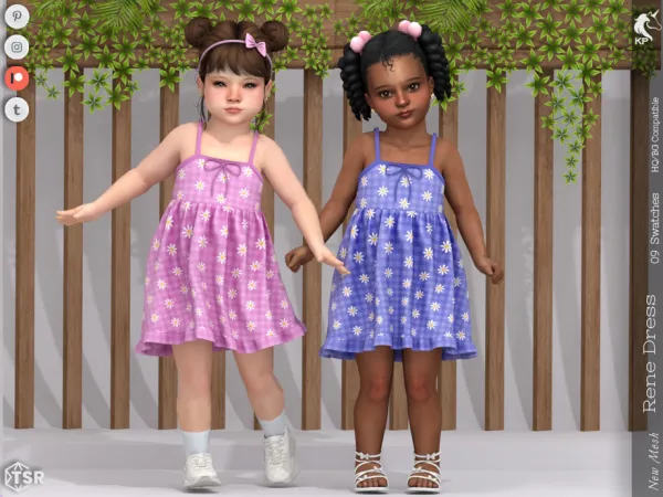 Mix Rene Dress Toddler by KaTPurpura - The Sims 4 Custom Content