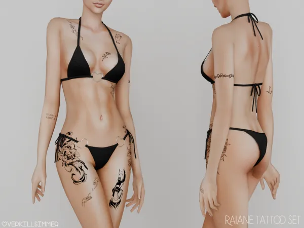 Mix Raiane tattoo set - The Sims 4 Custom Content