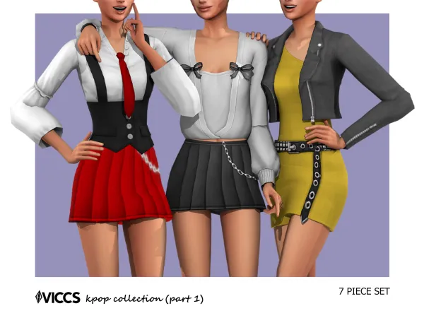 Maxis Match VICCS_KPOP COLLECTION PART 1 (TEEN ELDER) - The Sims 4 Custom Content