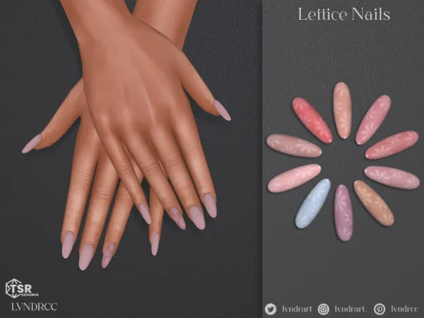 Maxis Match Lettice Nails by LVNDRCC - The Sims 4 Custom Content