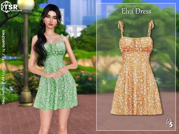 Alpha Elva Dress by wisteriasims - The Sims 4 Custom Content