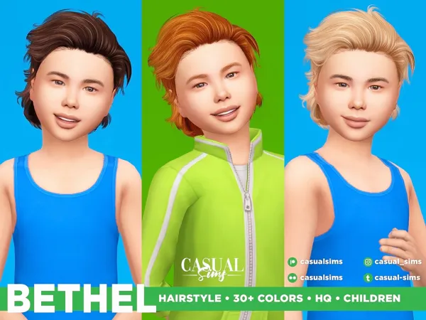 Alpha Bethel Hairstyle Children - The Sims 4 Custom Content