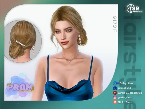 Alpha Low Bun Updo Hairstyle G173 Sims by Daisy - The Sims 4 Custom Content