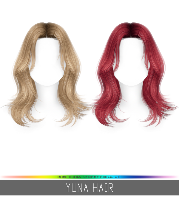 Alpha YUNA HAIR by simsfinds - The Sims 4 Custom Content
