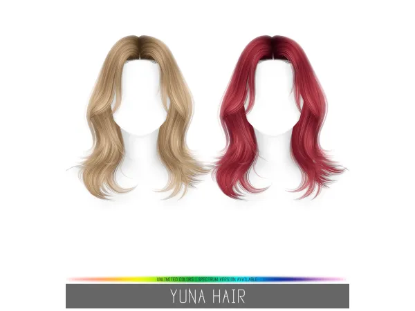 Alpha YUNA HAIR by simpliciaty - The Sims 4 Custom Content