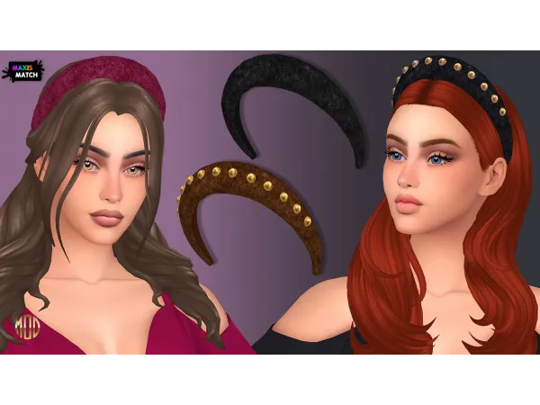 Maxis Match Velour headband set by NataliS - The Sims 4 Custom Content