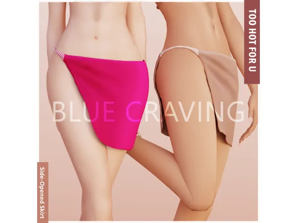 Maxis Match Blue Craving Side Opened Skirt - The Sims 4 Custom Content