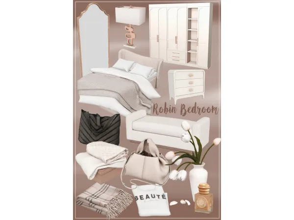 Alpha Robin bedroom by Pinkboxdesign - The Sims 4 Custom Content