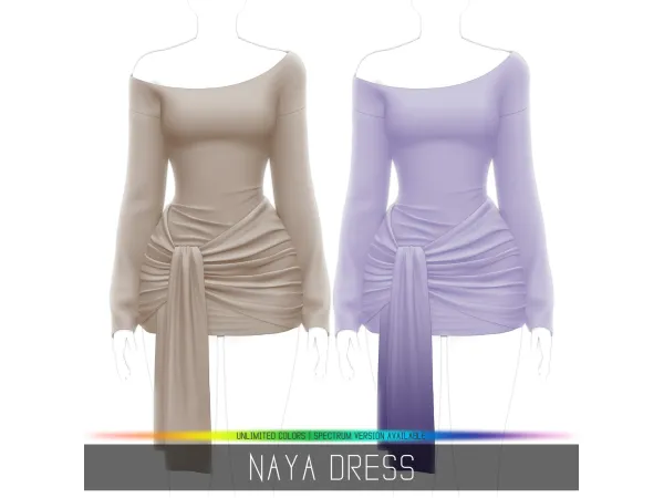 Alpha NAYA DRESS by simpliciaty - The Sims 4 Custom Content