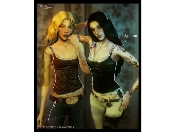 Maxis Match NOSTALGIE TOP by hainenosims - The Sims 4 Custom Content