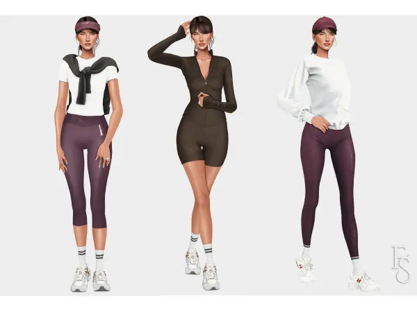 Mix Autumnal Athleisure by farfallasims - The Sims 4 Custom Content